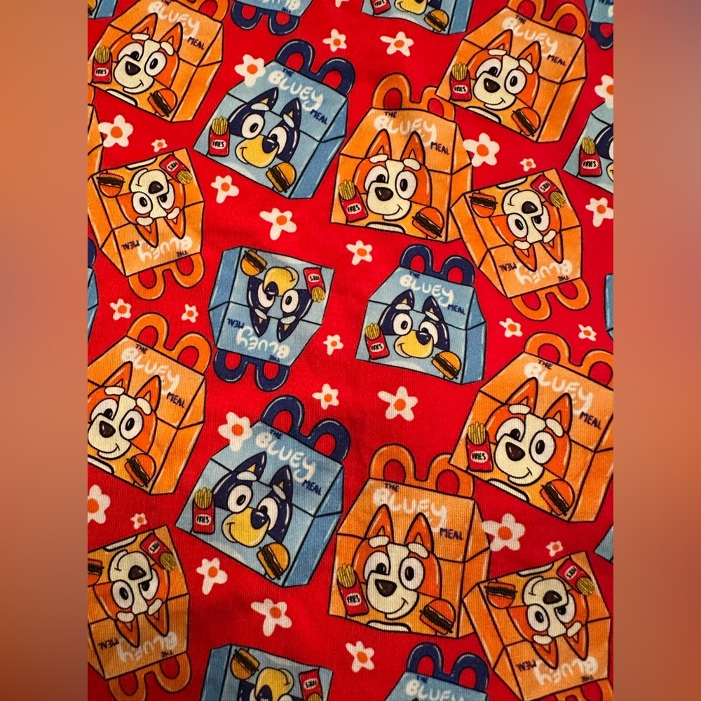 NWOT BAMBOO Kids Bluey/Bingo McDonald’s kids meal Print Red Pajama/day wear Set - Picture 3 of 3